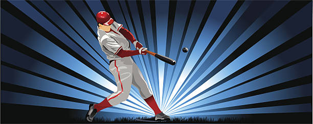 ilustrações, clipart, desenhos animados e ícones de jogador de beisebol em vermelho - number 1 sports uniform number baseball