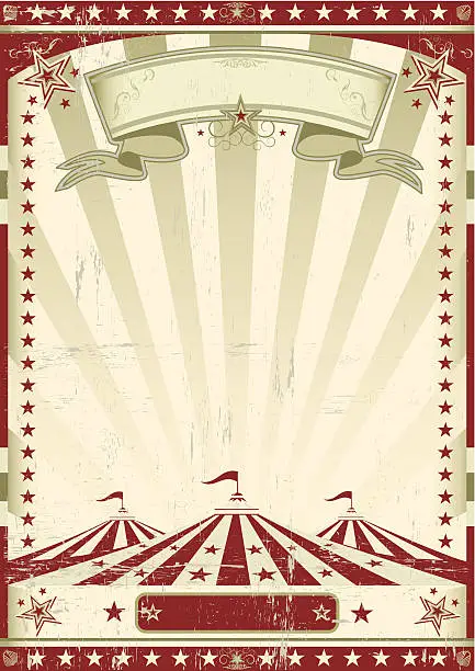 Vector illustration of Red circus retro