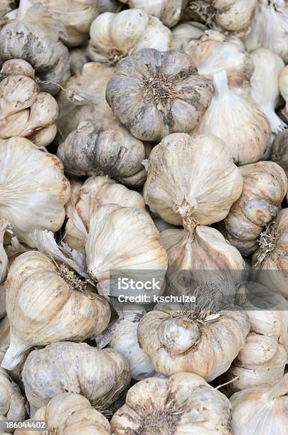 Lâmpadas De Alho No Visor No Mercado De Produtos Agrícolas - Fotografias de stock e mais imagens de Abundância