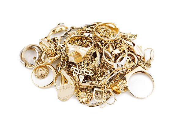 istock Gold jewelry on a white background 186045491