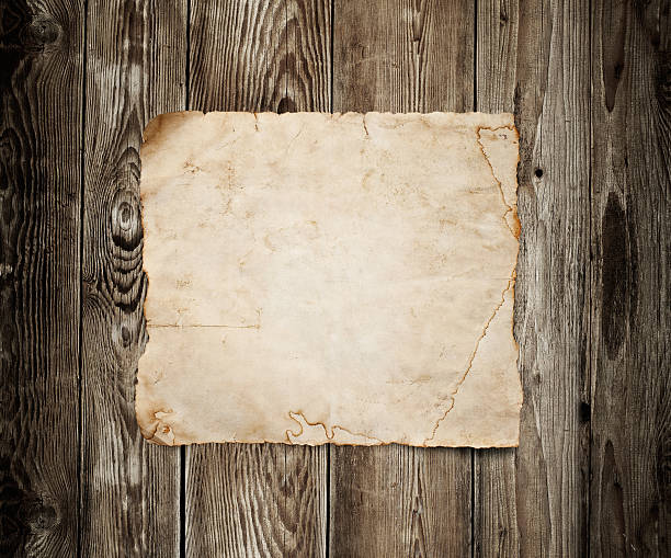 istock Old paper on the wood background 186046597