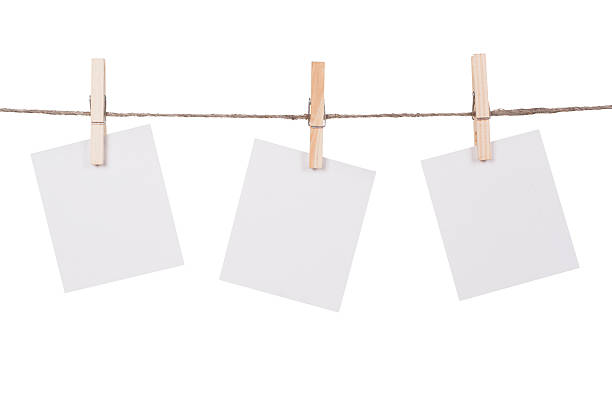 istock Blank instant photo hanging on the clothesline 186049287