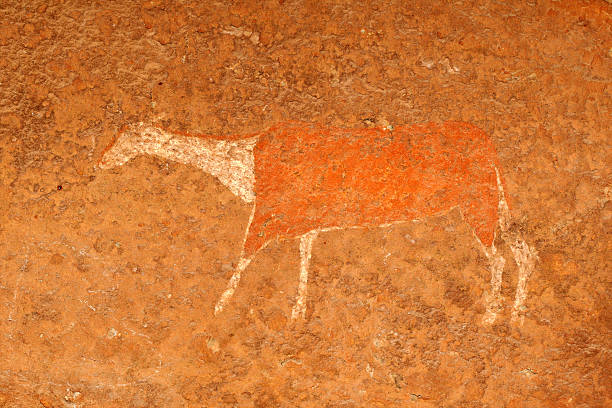 istock Bushmen rock painting 186051486