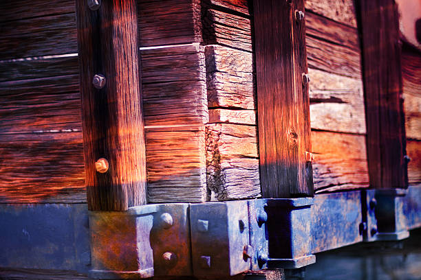 Drewniany Wóz stronie w kolorach – zdjęcie