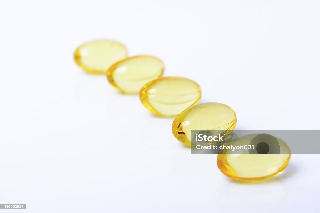 Cápsulas de óleo de peixe suplemento nutricional - Royalty-free Cuidados de Saúde e Medicina Foto de stock