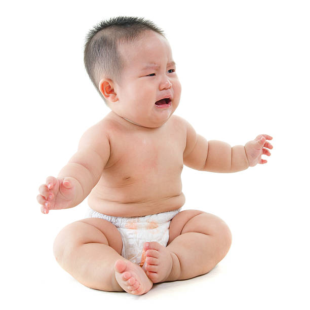 istock Crying Asian baby boy requests for food 186053750