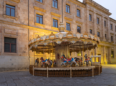 Old carousel in the city center of Salamanca