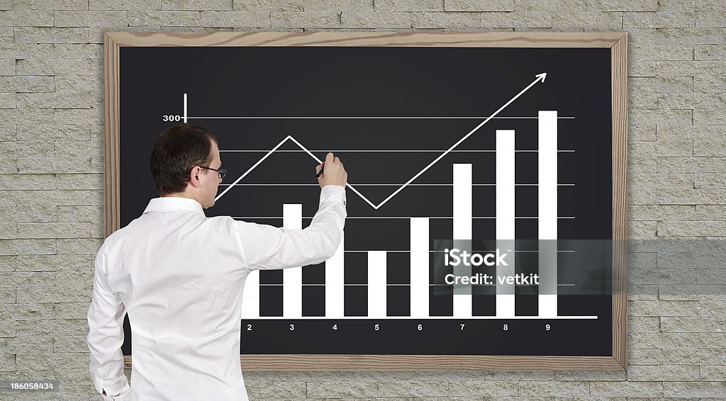 Person Drawing Graph Man Drawing Graph Stock Photo - Download Image Now - Adult, Beautiful ...