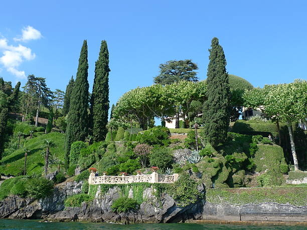 villa del balbianello giardino - lenno foto e immagini stock