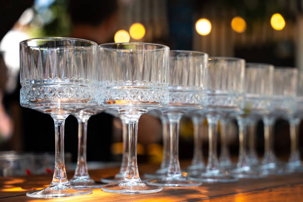 istock Elegant Crystal Wine Glasses in a Row 1860594538