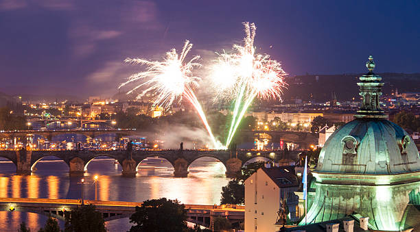 istock Magical night illuminations of Prague 186061058