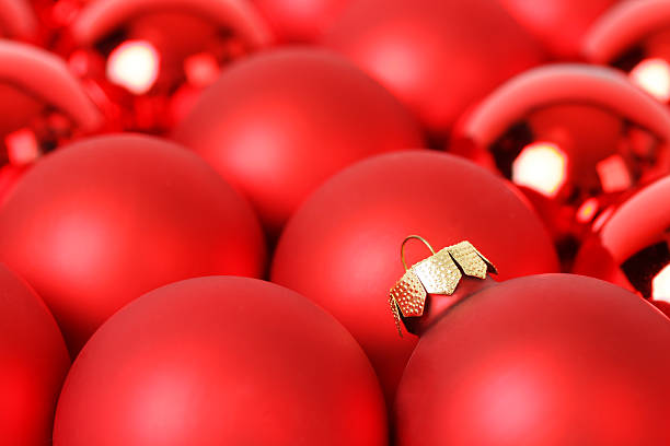 istock Background of group red christmas balls 186061925