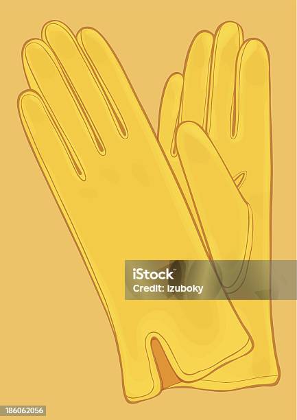 Paar Gelbe Handschuhe Stock Vektor Art und mehr Bilder von Accessoires - Accessoires, Bildkomposition und Technik, Blau