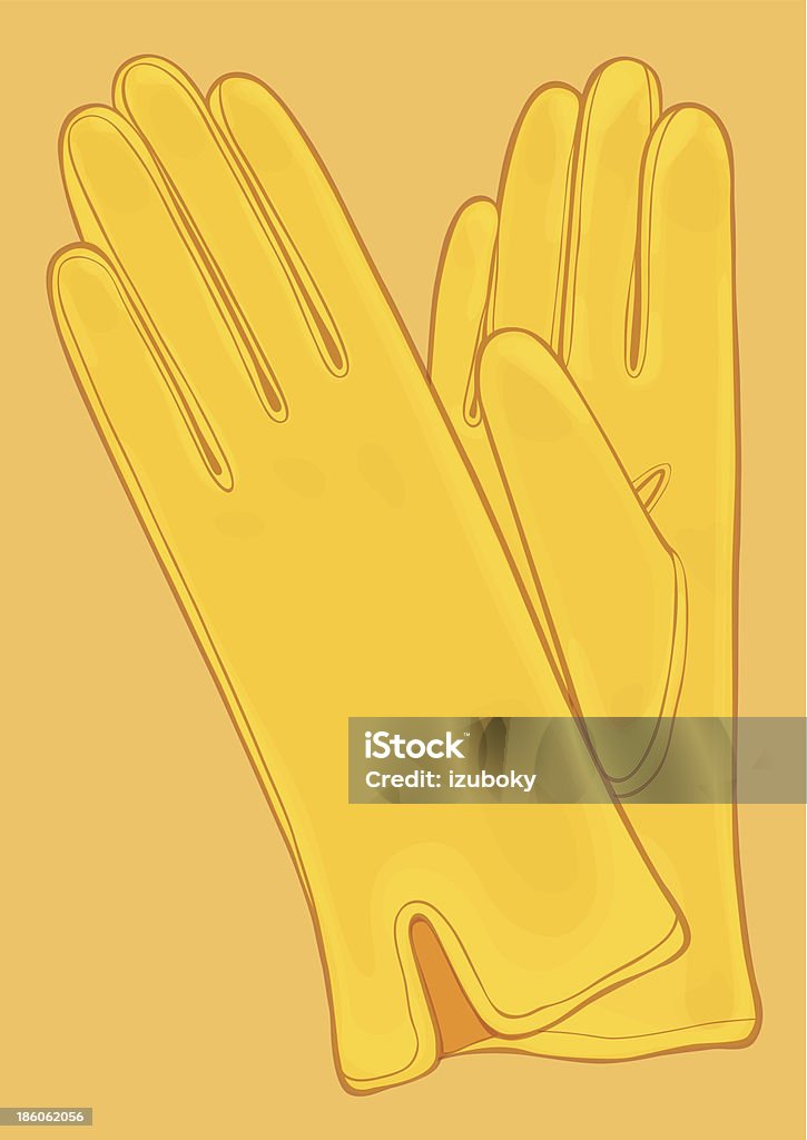 Пара желтые перчатки - Векторная графика Брошюра роялти-фри