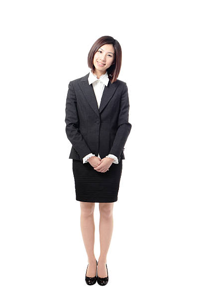 istock Smiling businesswoman on a white background 186062491