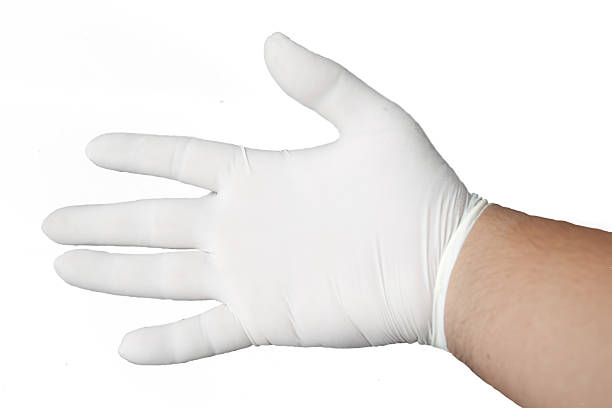 istock Hand wearing rubber glove 186062718