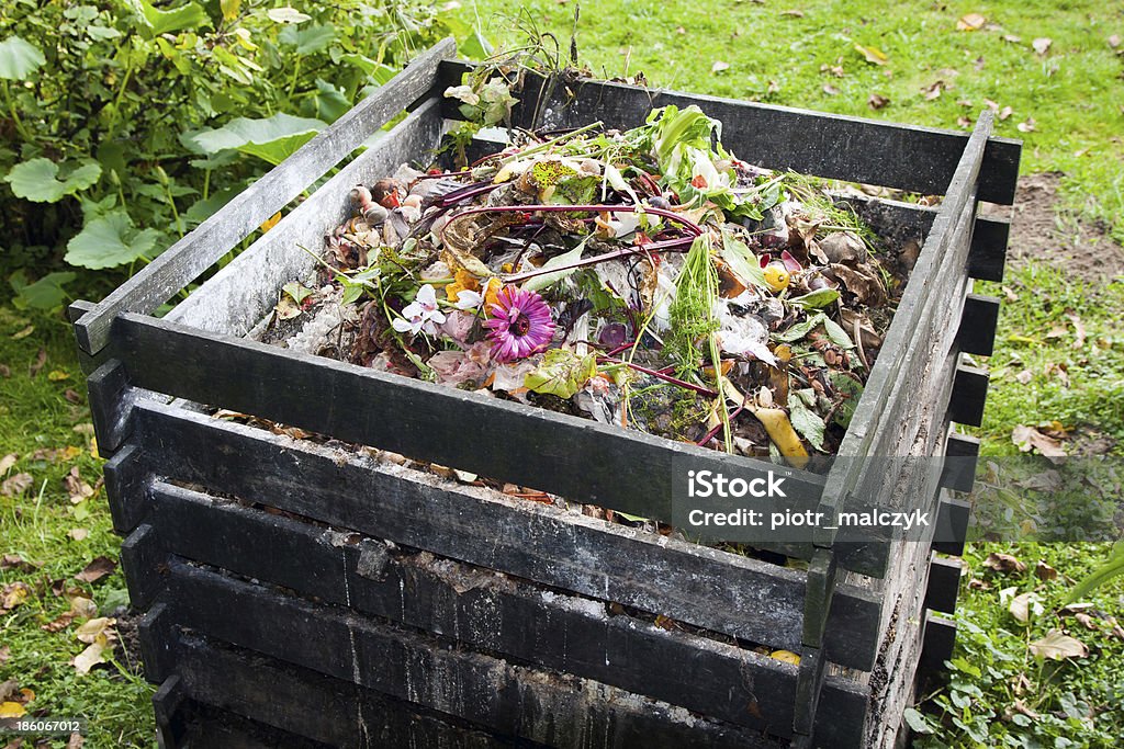 Compost bin Compost bin in the garden Compost Stock Photo