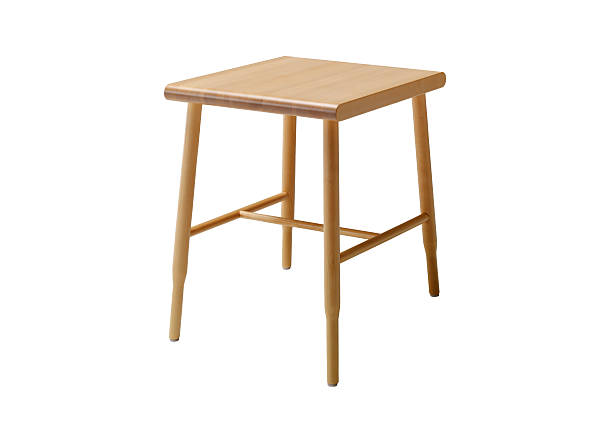 istock Wood stool isolated on a white background 186067091