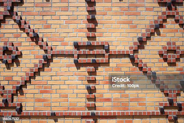 Lines In Bitmapped Wall Stock Photo - Download Image Now - Architecture, Black Color, Brick Wall