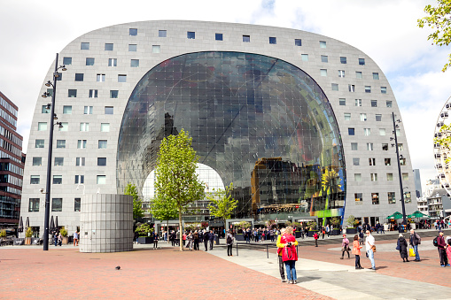 ROTTERDAM, NETHERLANDS: Markthal. A residential and office building with a market hall
