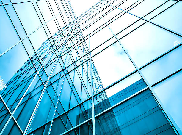istock underside view to steel glass high-rise building 186072722