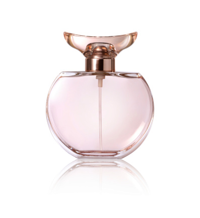 Perfume bottle on the white background