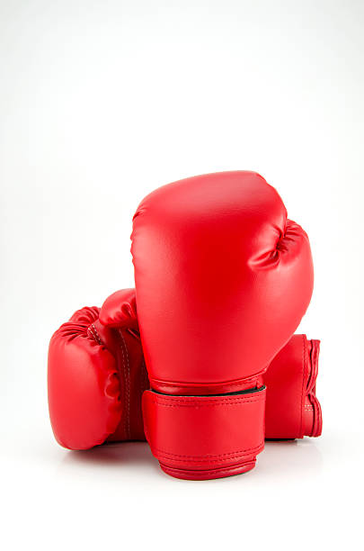 istock Red boxing gloves on white background 186074826