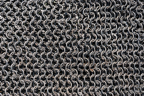 istock Traditional handmade celtic iron chain armour 186074859