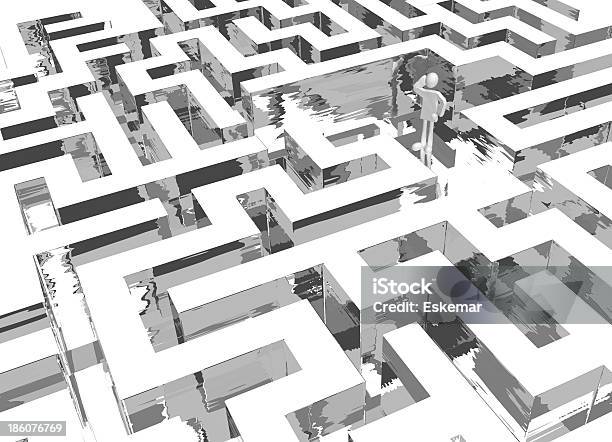 Lost In Maze Stockfoto und mehr Bilder von Desorientiert - Desorientiert, Detailliert, Ein Mann allein