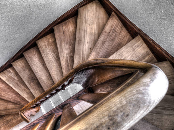 istock stair - wood and white 186077412