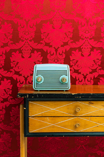 istock Vintage radio on night table 186081456