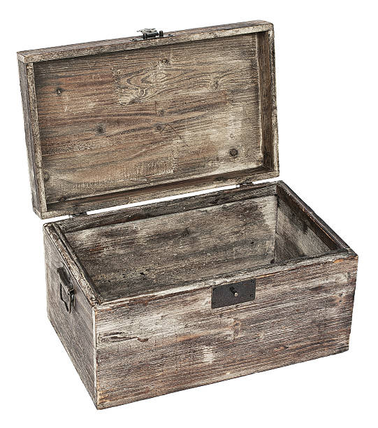 istock old wooden open chest is isolated on white 186082152