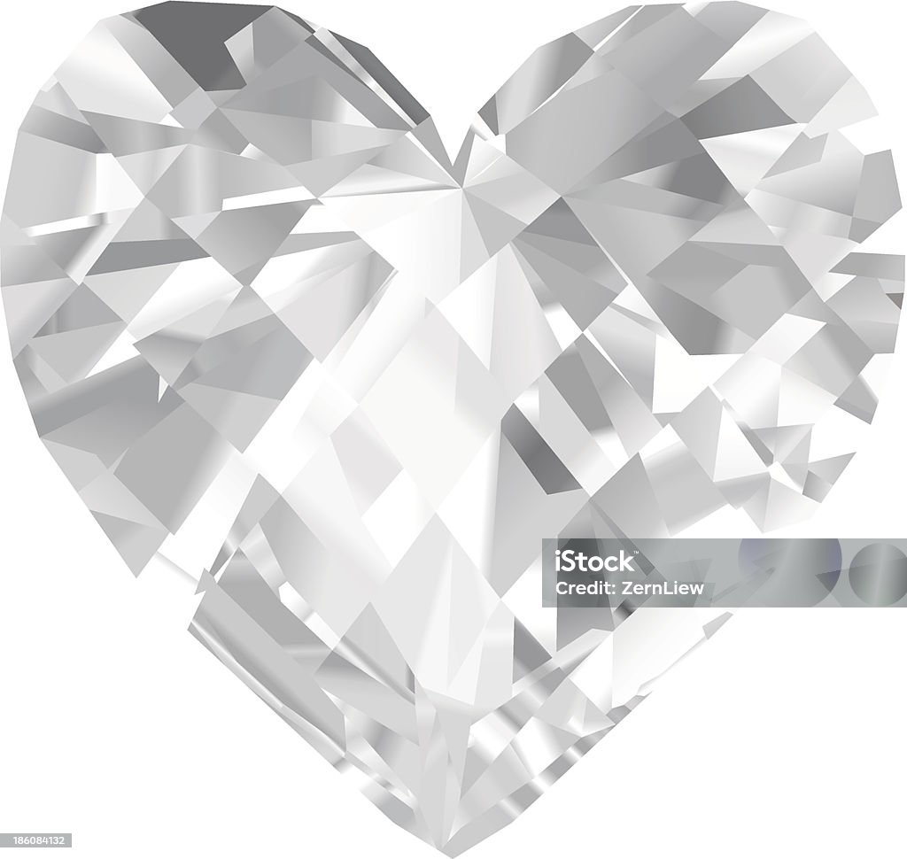 Crystal Heart A heart-shaped crystal - in monochrome. Gift stock vector