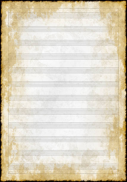 istock Old grunge blank music paper 186084756