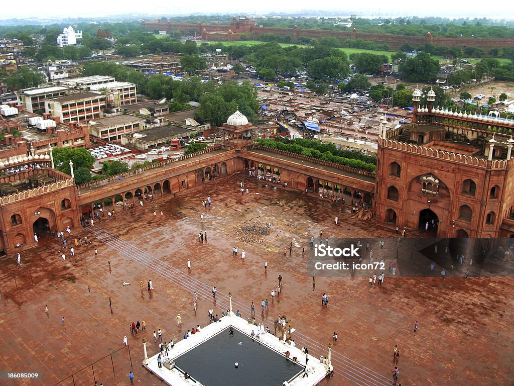 Nuova Delhi: Vista dalla Minareto di Masjid - Foto stock royalty-free di Ambientazione esterna