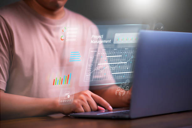 istock Project management concept, businessman working with schedule plan to manage work projects and update tasks. Work progress, project plan, efficient scheduling. 1860893622