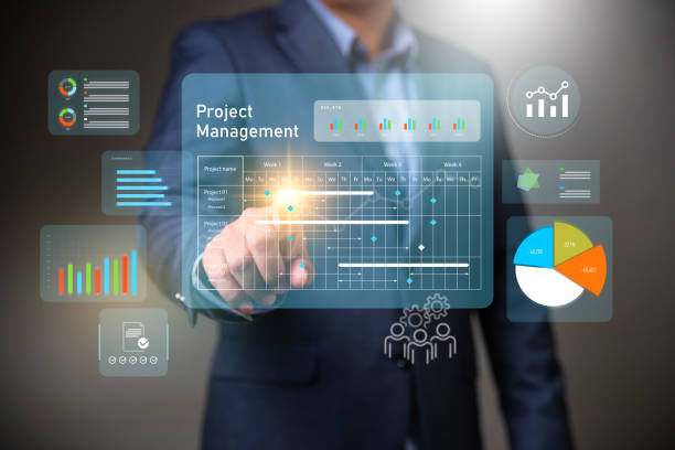 istock Project management concept, businessman working with schedule plan to manage work projects and update tasks. Work progress, project plan, efficient scheduling. 1860893976