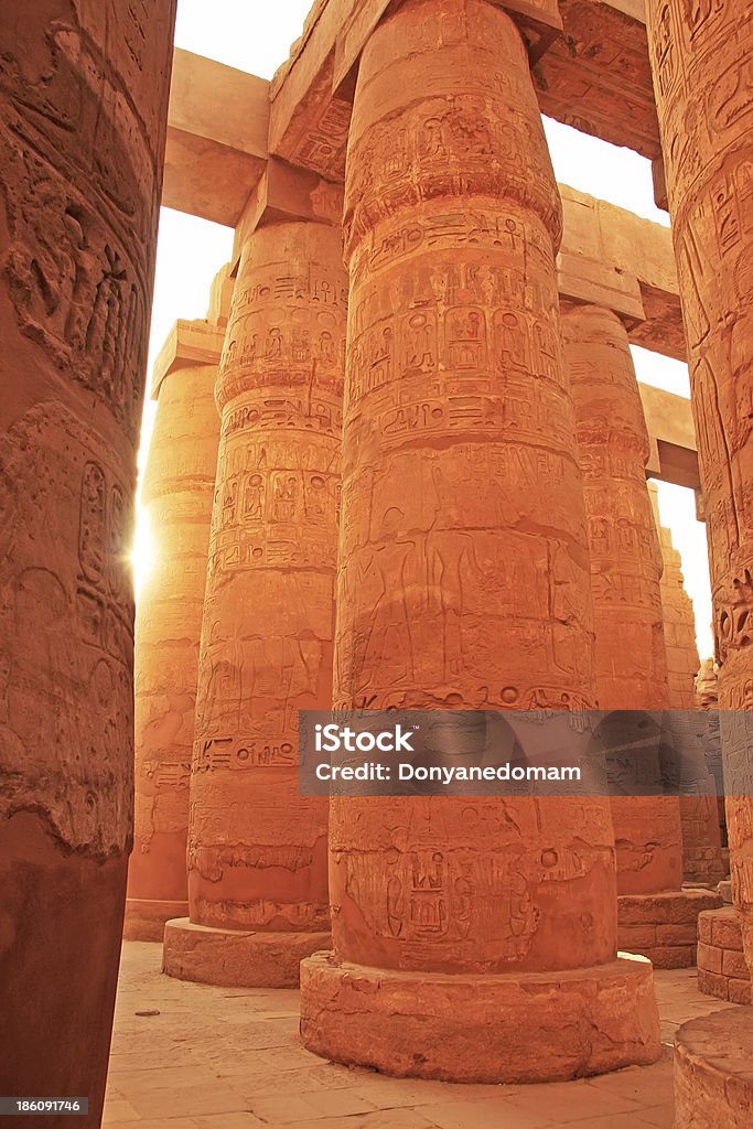 Grande Sala hipóstila do templo de Karnak complexo, Luxor - Royalty-free Antigo Foto de stock