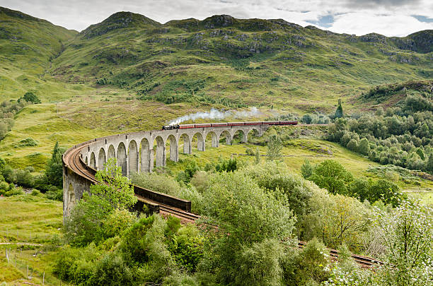 istock Glenfinnan viaduct with steam train 186091969