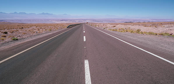 The road going to Valle del Arcoiris in San Pedro de Atacama, Chile
