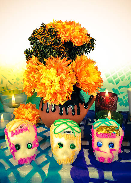 istock Sugar skulls on day of the dead (Dia de Muertos) 186093876