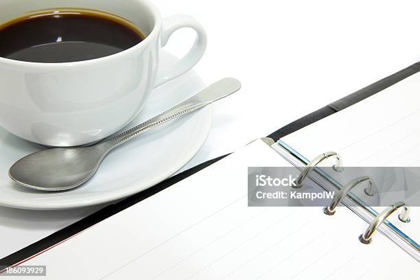 Diary Book With Coffee Cup Stock Photo - Download Image Now - Black Coffee, Book, Caffè Americano