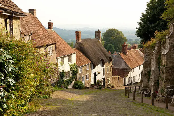 Photo of Houses on Gold Hill, Shaftesbury, Dorset, England