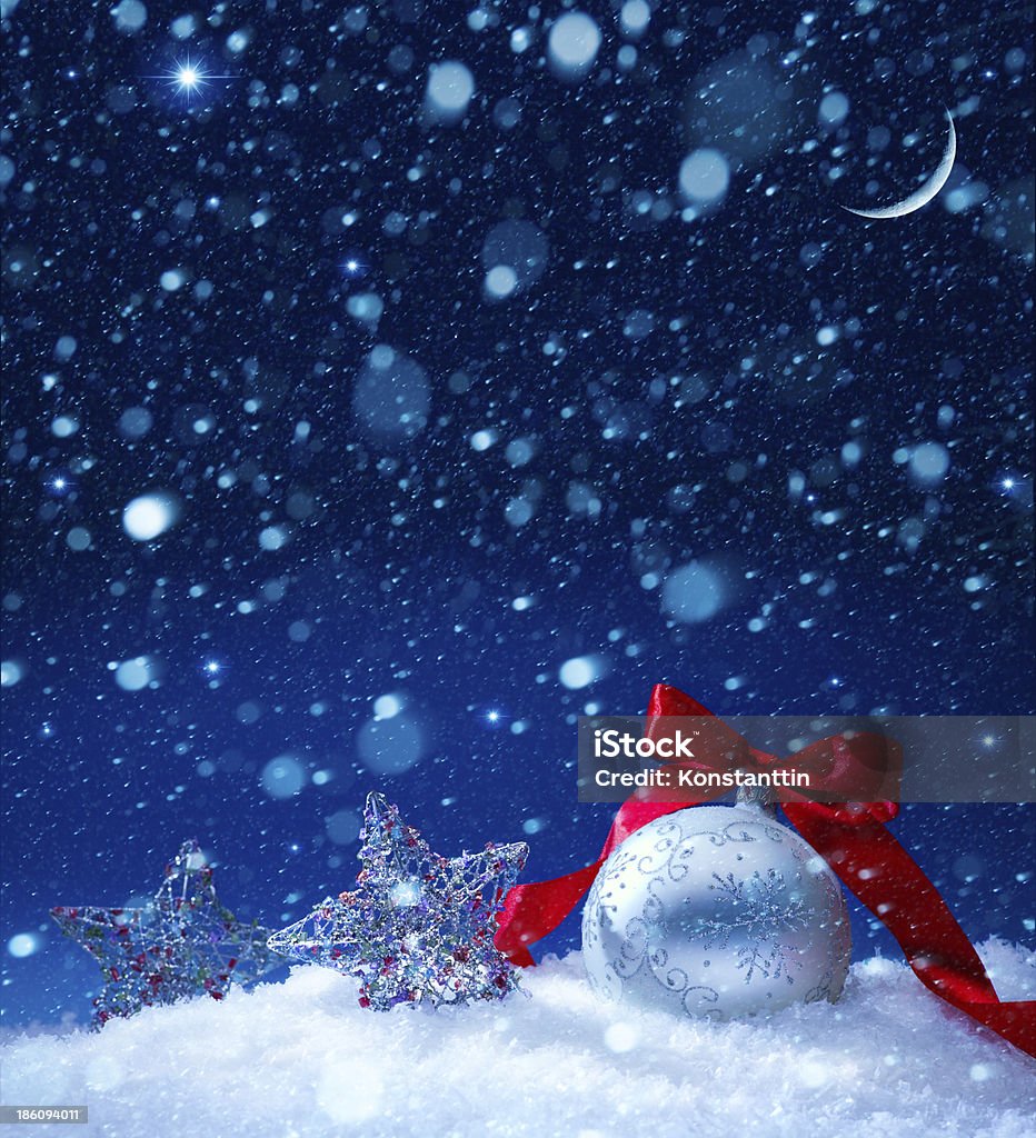 art snow christmas decoration magic lights background snow christmas magic lights background Blue Stock Photo