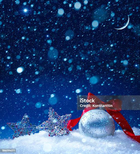 Art Snow Christmas Decoration Magic Lights Background Stock Photo - Download Image Now