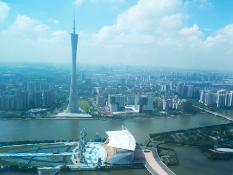 Pearl River landscape in Guangzhou city, Guangdong province, China