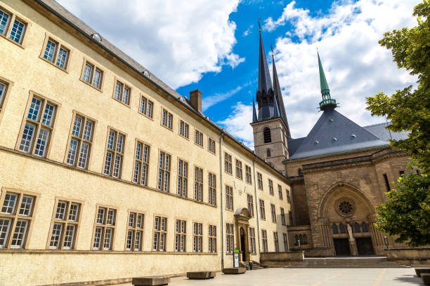 Notre Dame Cathedral of Luxembourg Notre Dame Cathedral of Luxembourg a beautiful summer day, Luxembourg notre dame cathedral of luxembourg stock pictures, royalty-free photos & images