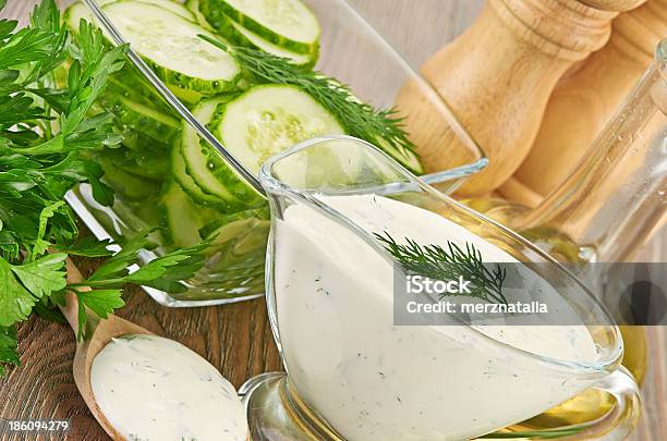 White Sauce Stock Photo - Download Image Now - Appetizer, Crockery, Cucumber