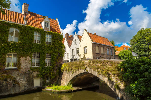 istock Houses along the canal in Bruges 1860943775