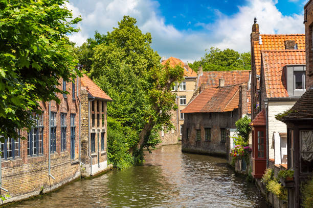 istock Houses along the canal in Bruges 1860944280